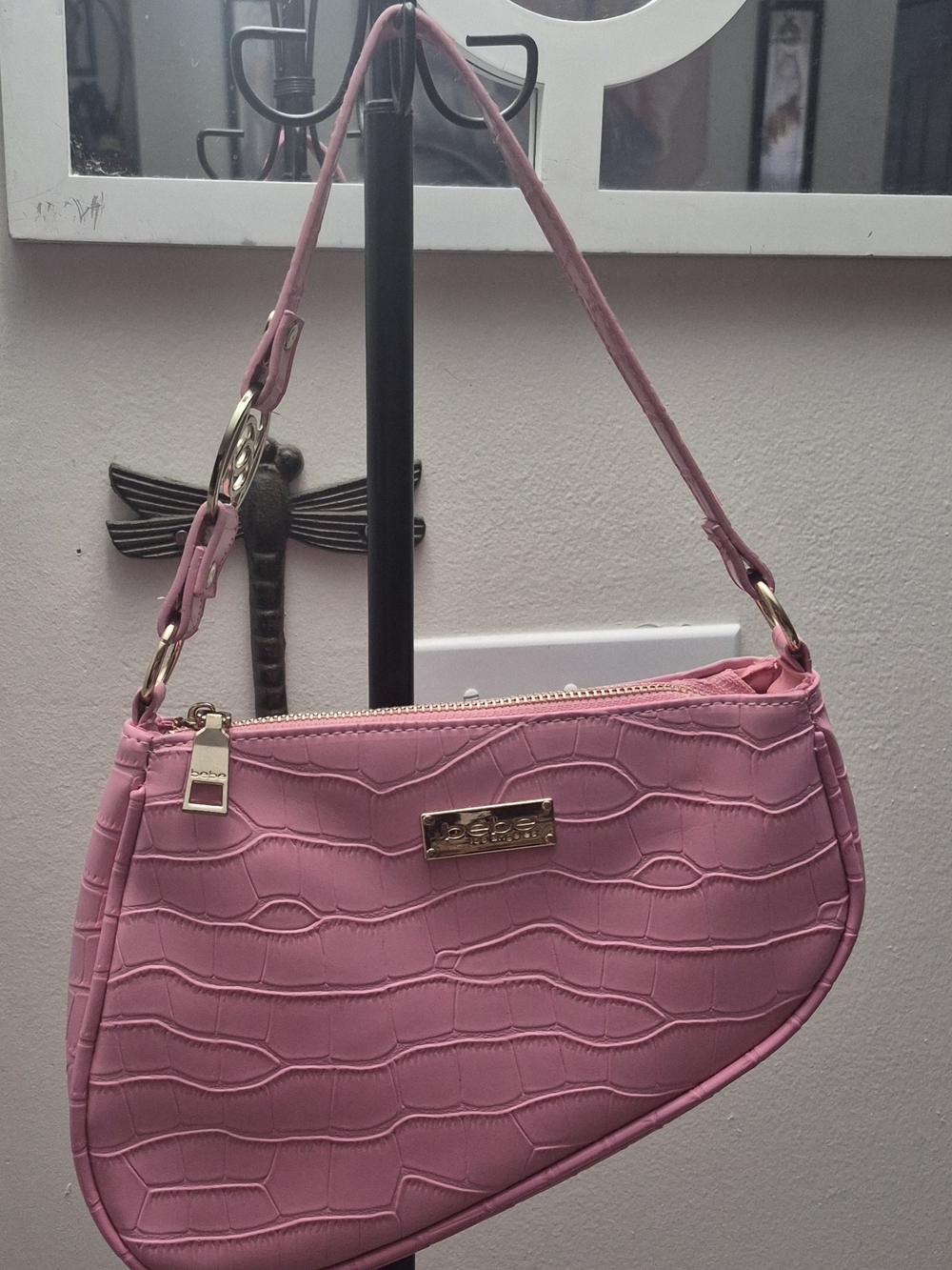 Bebe Y2K-style saddle shoulder bag